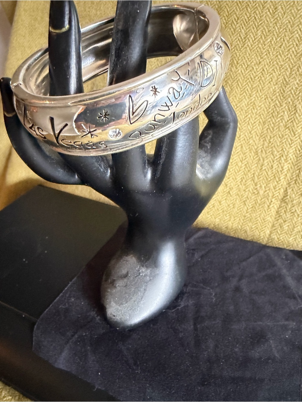 Brighton Silver 'Paris' Engraved Hinged Bracelet - Picture 3 of 5